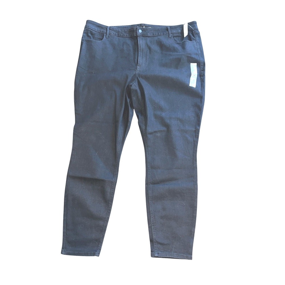 Old Navy Black High Rise Super Skinny Stretch Denim Jeans Women's Plus Sz 26 NWT - Picture 1 of 9